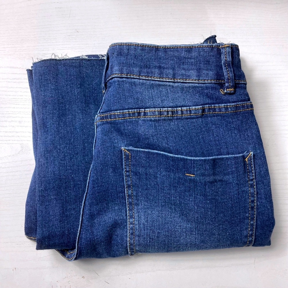OAT New York Wide Leg Jeans Women's 6/28 Blue Denim High Rise Crop Pants